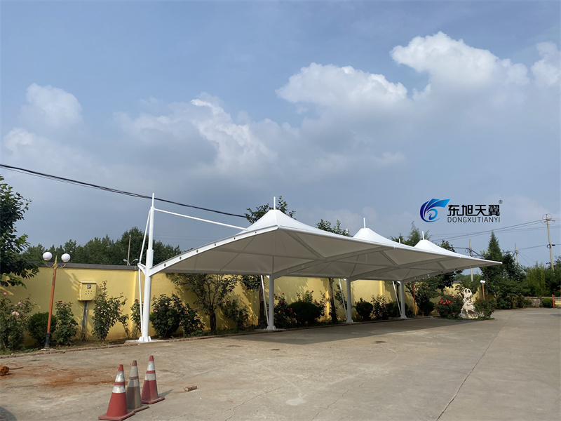 拉桿式膜結構.尖頂停車棚-03